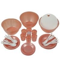 Набор кемпинговой посуды ПИКНИК оранжевый на 6 персон 26 предметов